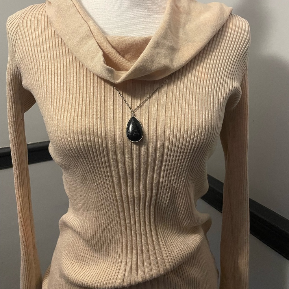 Cream Cutest Cowl Neck Sweater